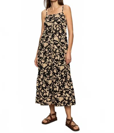 Sanctuary Tiered Picot Dress In Bandana Print In Brown