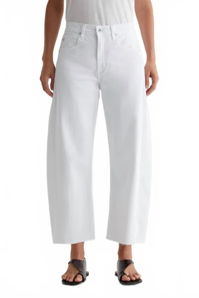 Ag Hattie Raw Hem High Waist Ankle Barrel Leg Jeans In Multi