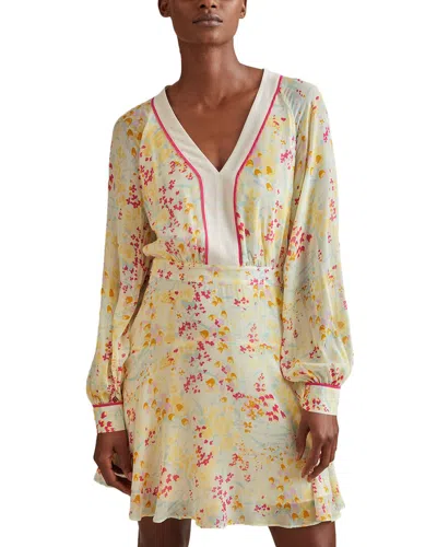 Reiss Molly Buttercup Printed Flippy Dress In Yellow
