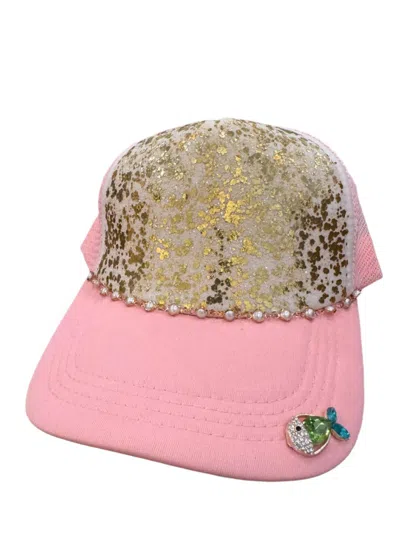 Gdg Hats Summer Misc Hat In Pink & Gold In Multi