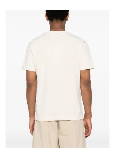 Jacquemus Le T-shirt Gros Grain Beige T-shirt With Logo Patch On The Front In Cotton Man In White