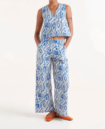 Compañía Fantástica Elastic Waist Pants In Aqua In Blue