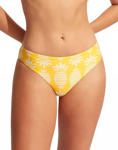 Seafolly Corsica Retro Bikini Bottom In Yellow In Yellow