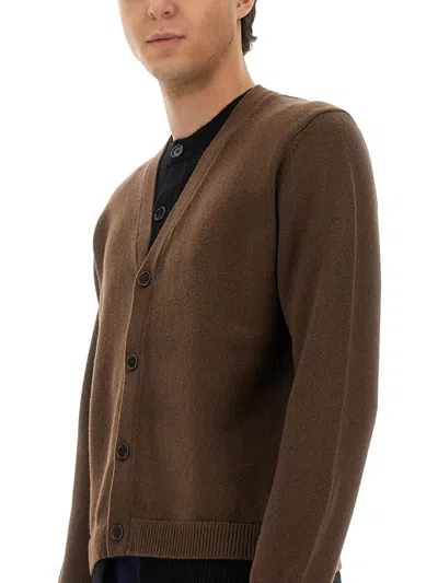 Jw Anderson Brown Cashmere Blend Layered Cardigan In Brown