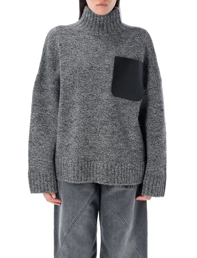 Jw Anderson Wool And Alpaca-blend Turtleneck Sweater In Gray