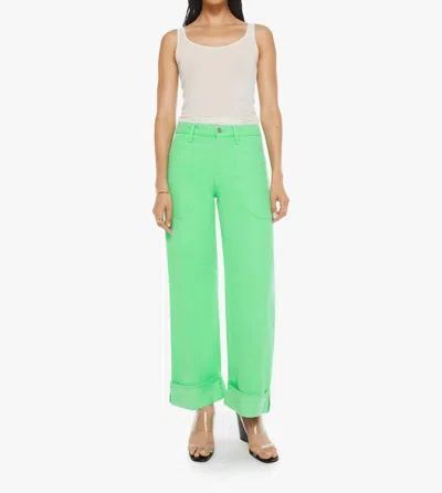Mother Snacks! The Smoothie Carpenter Sneak Summer Pants In Green
