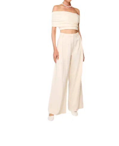 Line And Dot Devin Front Pleats Pants In Ecru In Neutral