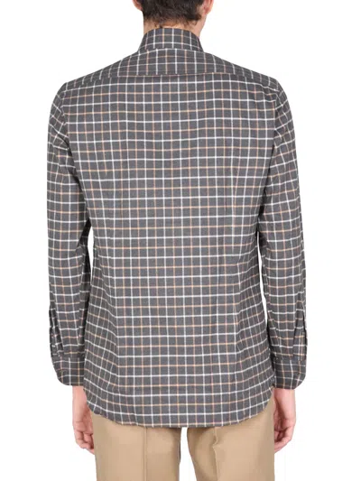 Lardini Checked-pattern Shirt In Gray