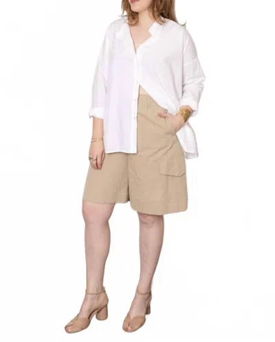 Ottod'ame Cargo Bermuda Short In Sabbia In White