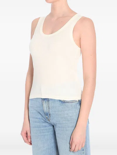 Loewe Anagram Silk Tank Top In White