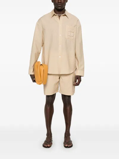 Loewe Logo-patch Cargo Shorts In Neutral