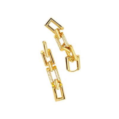 Rho Women's Pave´linked Chain Drop Earring In Gold In Gold
