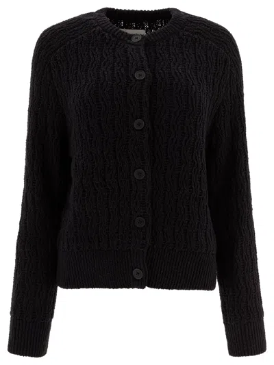 Loulou Studio Knitwear With Textured Knit And Ribbed Finish In Black