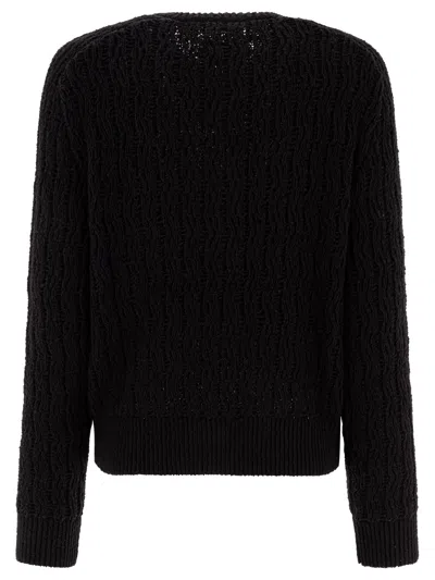Loulou Studio Knitwear With Textured Knit And Ribbed Finish In Black