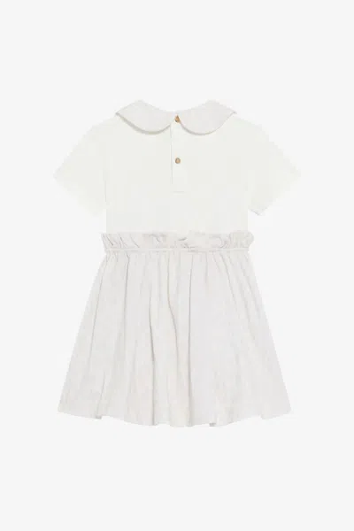 Roberto Cavalli Milk White And Ivory Dress With Jaguar Skin In White