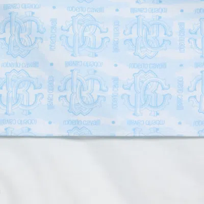 Roberto Cavalli Milk White Sleeping Bag With Logo In Multi