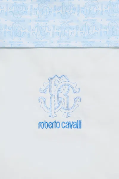 Roberto Cavalli Milk White Sleeping Bag With Logo In Multi