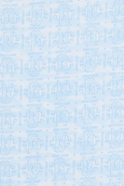 Roberto Cavalli Baby Blue Blanket With Monogram And Logo Print In White