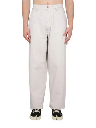 Maison Margiela Man Denim Pants Light Grey Size 26 Cotton In White