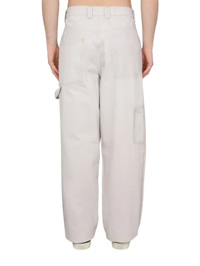 Maison Margiela Man Denim Pants Light Grey Size 26 Cotton In White