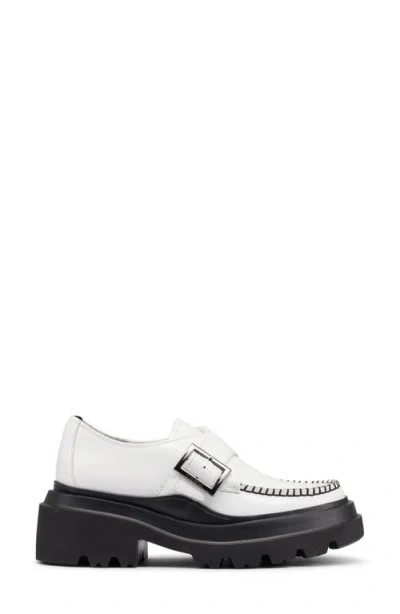 G.h.bass Monk Strap Platform Shoe In White