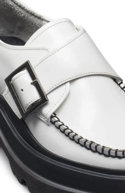 G.h.bass Monk Strap Platform Shoe In White