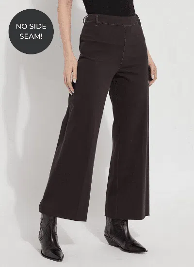Lyssé Erin High Waist Wide Leg Knit Denim Pants In Double Espresso