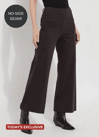 Lyssé Erin High Waist Wide Leg Knit Denim Pants In Double Espresso