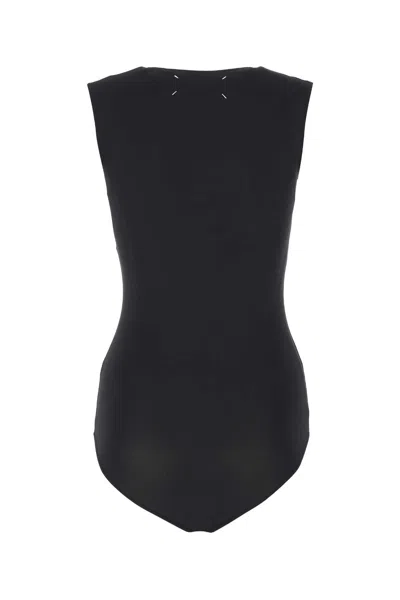 Maison Margiela Crewneck Sleeveless Bodysuit In Black