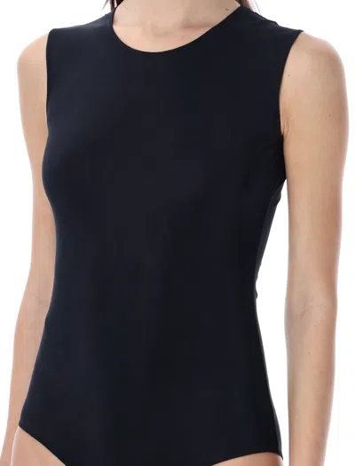Maison Margiela Crewneck Sleeveless Bodysuit In Black