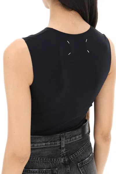 Maison Margiela Crewneck Sleeveless Bodysuit In Black