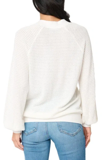 Gibsonlook Courtside Open Stitch Sweater In White