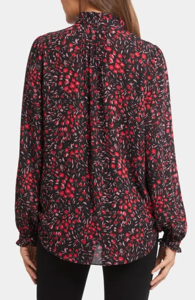 Nydj Pleated Yoke Long Sleeve Peasant Blouse