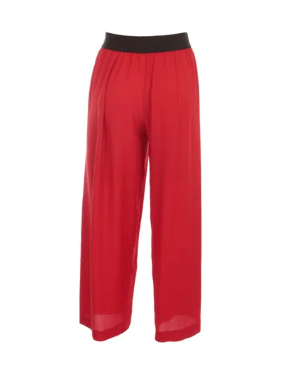 Maria Calderara Pants Wide Leg Crepe In Red