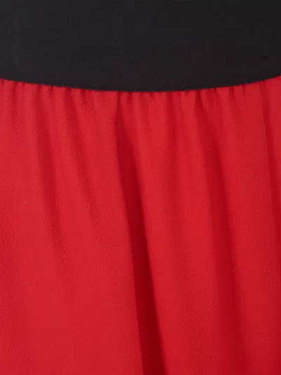 Maria Calderara Pants Wide Leg Crepe In Red