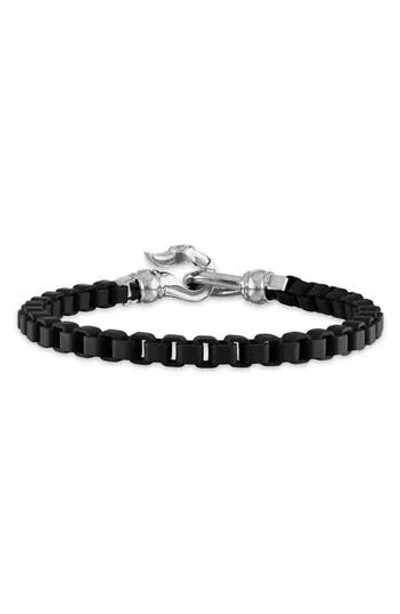 Esquire Enamel Box Link Bracelet In Black
