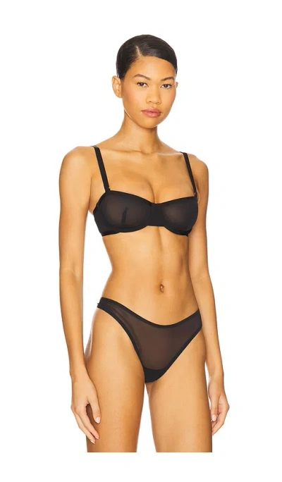 Cuup Mesh Balconette Bra In Black