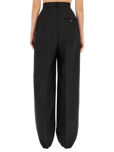 Sportmax Max Mara  Wool Blend Wide Pants In Black