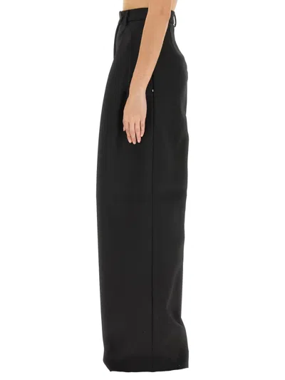Sportmax Max Mara  Wool Blend Wide Pants In Black