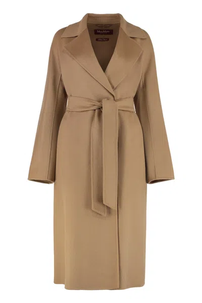Max Mara Studio Cles Wool And Cashmere Coat In Brown