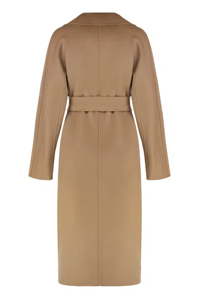 Max Mara Studio Cles Wool And Cashmere Coat In Brown