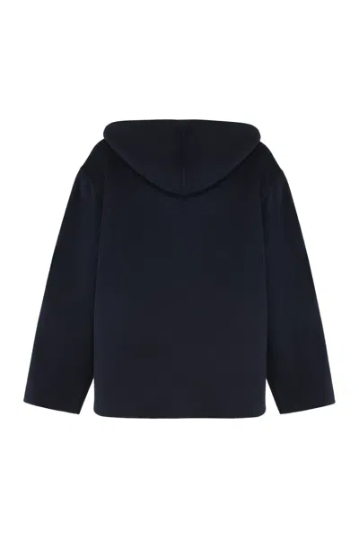 Max Mara Cashmere Wool And Silk Sweatshirt In Blue