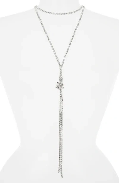 Nordstrom Rack Layered Crystal Y-drop Necklace In Metallic