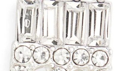 Nordstrom Rack Crystal & Faux Pearl Fringe Drop Earrings In Metallic