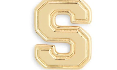 Leith Varsity Font Cubic Zirconia Initial Pendant Necklace In Gold