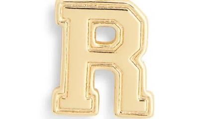 Leith Varsity Font Cubic Zirconia Initial Pendant Necklace In Gold