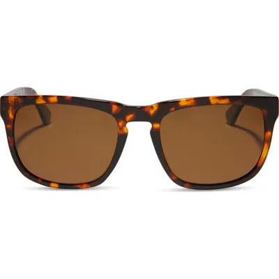 Diff Jake Polarized Rectangular Sunglasses In Brown