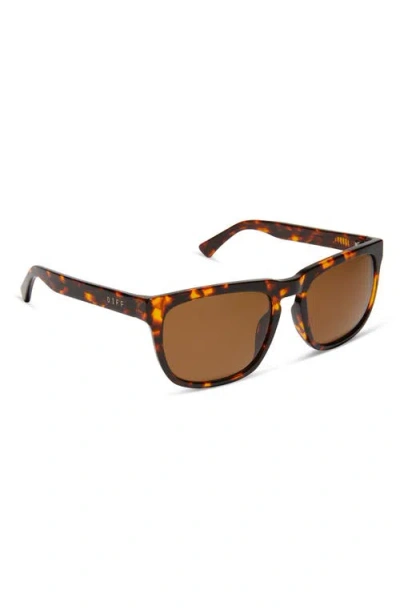 Diff Jake Polarized Rectangular Sunglasses In Brown