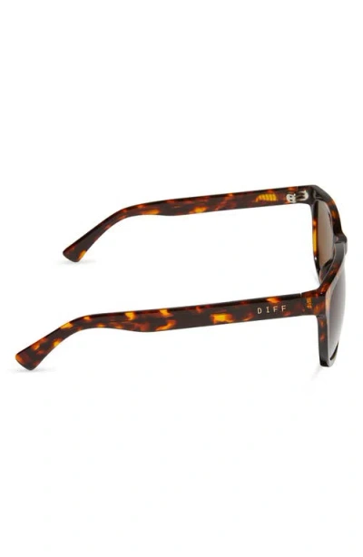 Diff Jake Polarized Rectangular Sunglasses In Brown