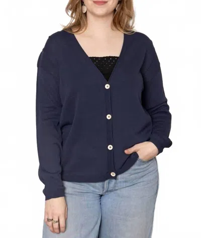 Sita Murt Classic Long Sleeves Cardigan In True Blue In Blue